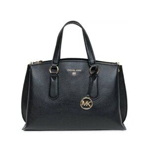 Michael Kors Emma medium black satchel crossbody bag women